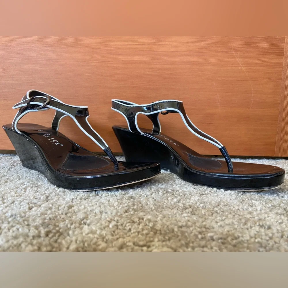 White House Black Market | Patent Leather Wedge Heels - Picture 1 of 7